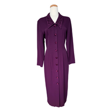 Load image into Gallery viewer, Dawn Joy Fashions Plum Dress with Oversized Embroidered Collar | Medium
