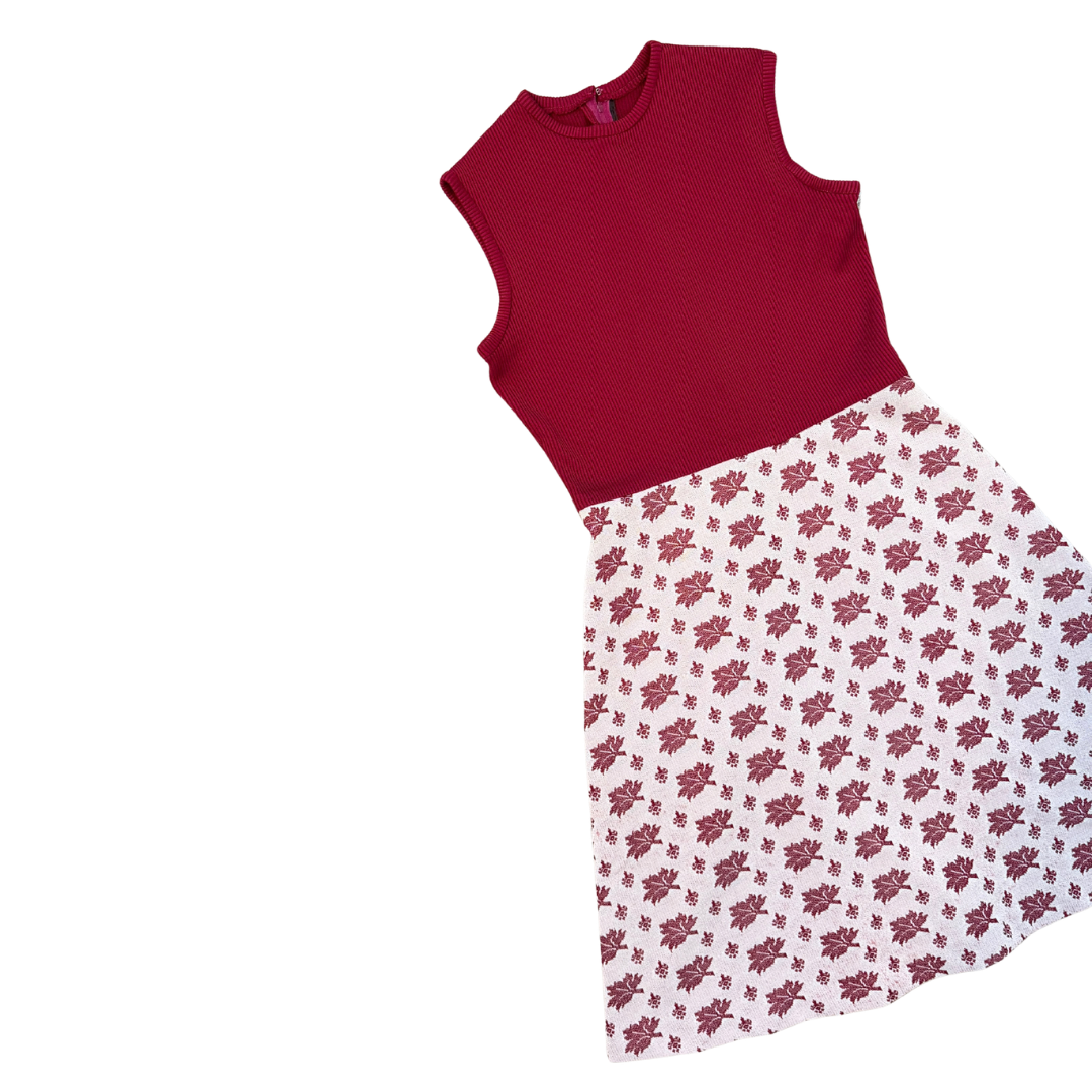 House of Nu Mode Burgundy Lead Print Mini Dress | Small