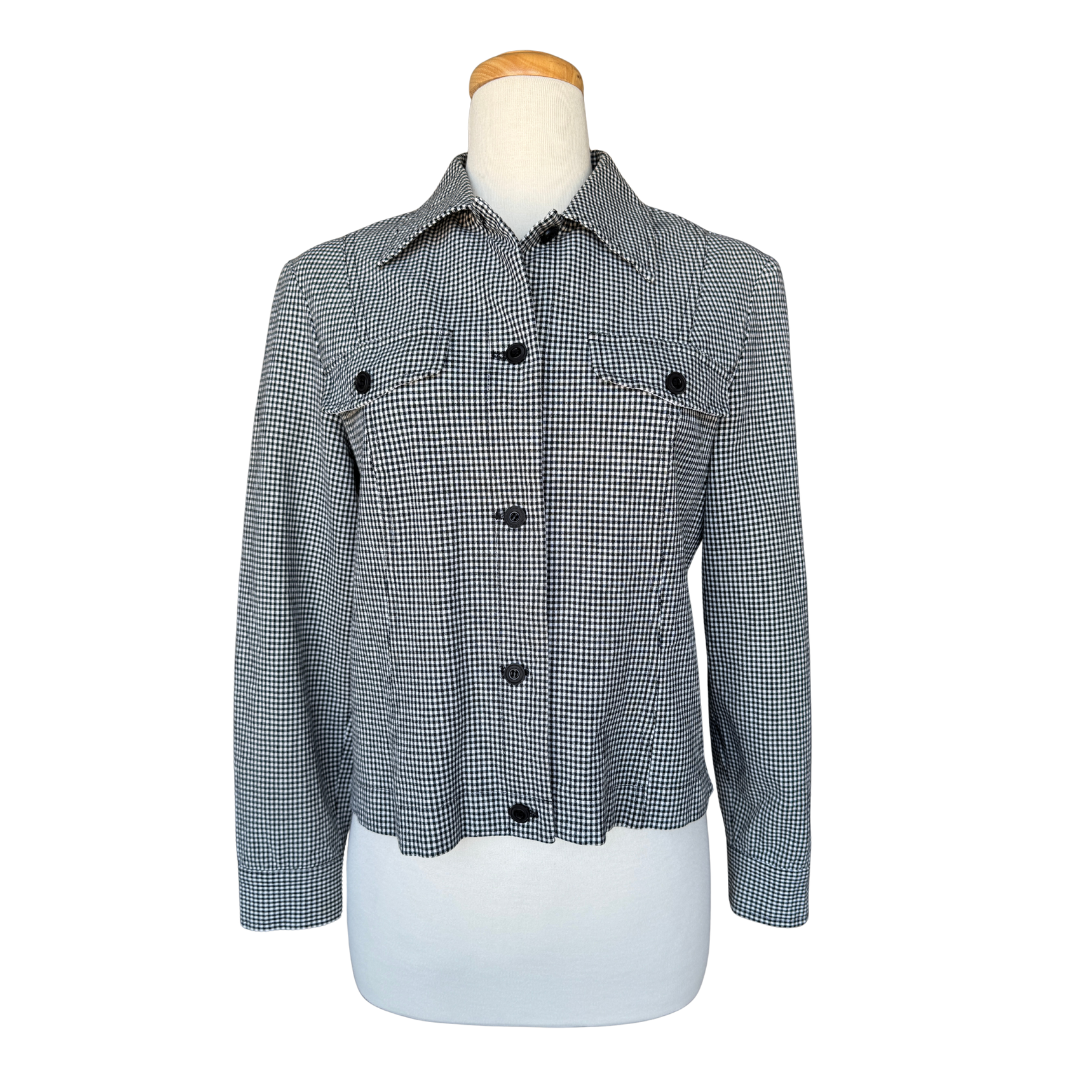 Boxy Gingham Printed Jacket | Small-Medium