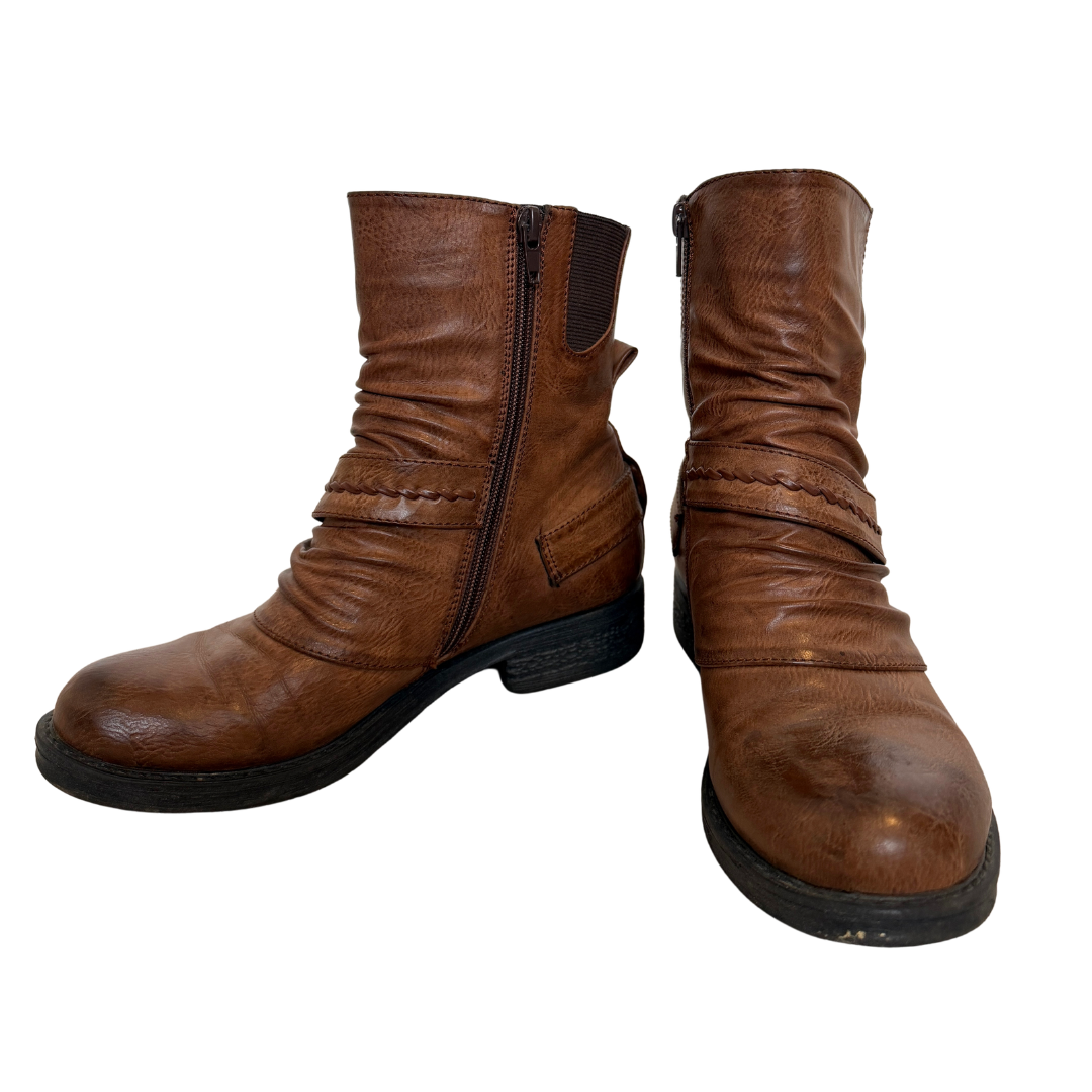 Luvshoes Brown Leather Moto Style Boots | 37 (7)