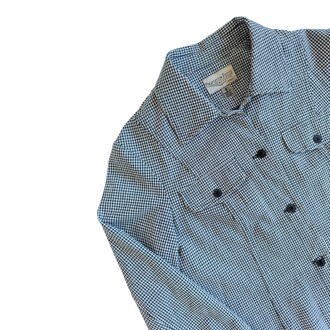 Boxy Gingham Printed Jacket | Small-Medium