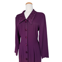 Load image into Gallery viewer, Dawn Joy Fashions Plum Dress with Oversized Embroidered Collar | Medium
