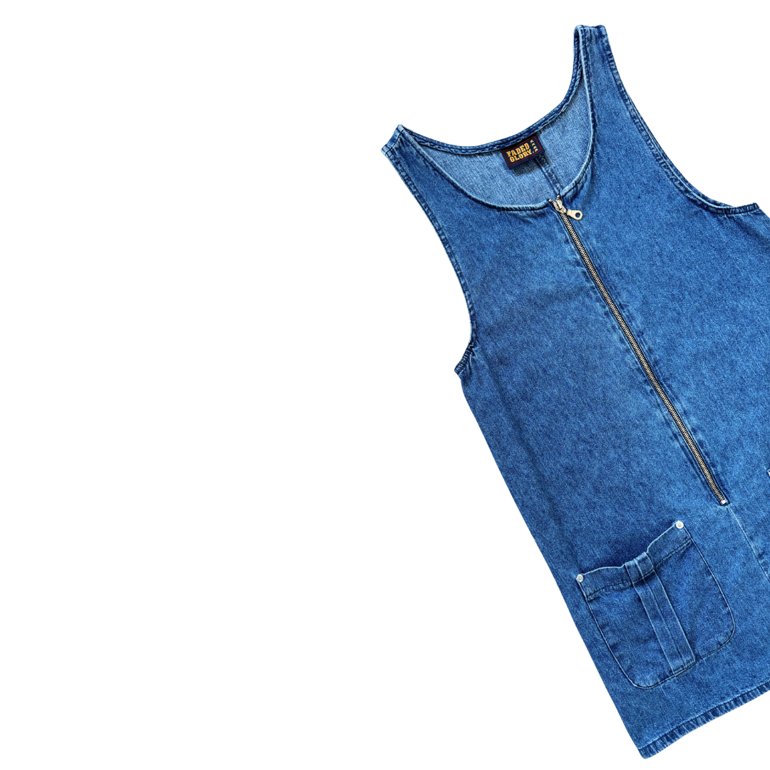 Faded Glory Sleeveless Denim Mini Dress | Small
