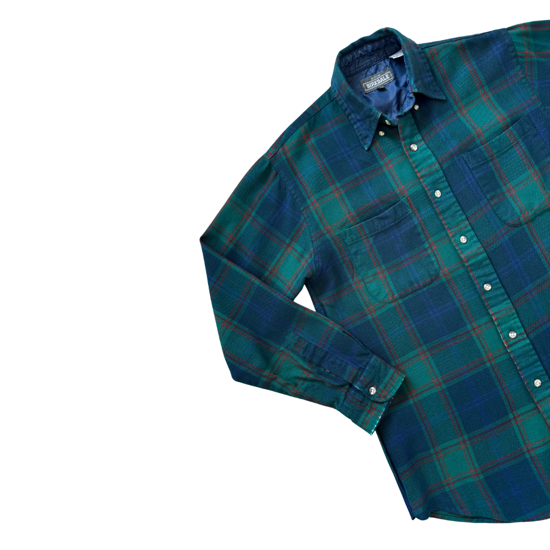 Eaton Birkdale Blue and Green Plaid Button Down Shirt | Small - Medium
