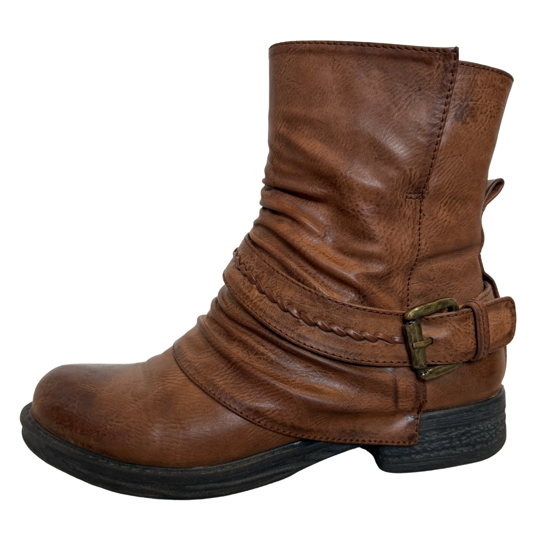 Luvshoes Brown Leather Moto Style Boots | 37 (7)