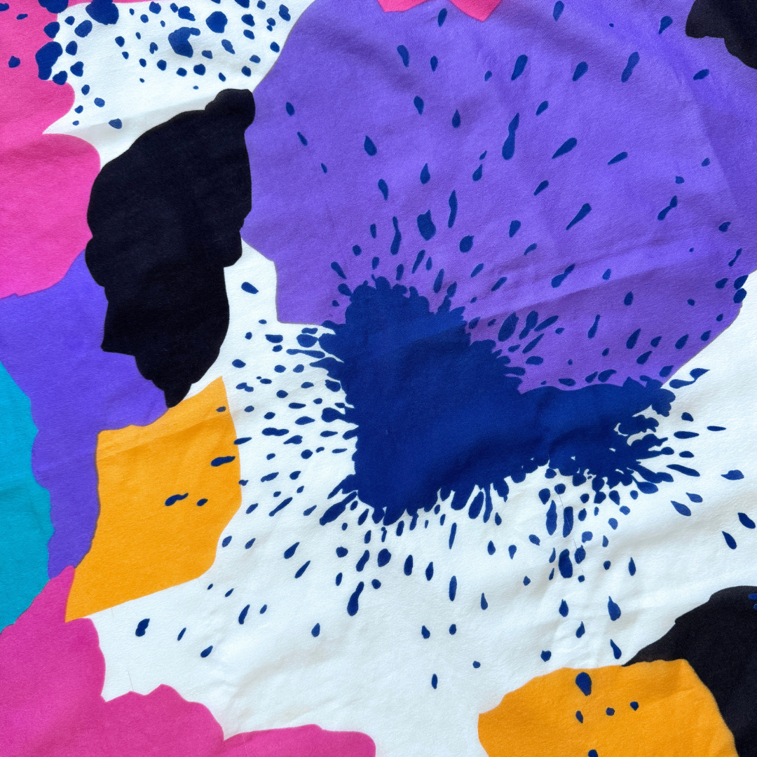 Multicolored Bold Abstract Floral Square Scarf