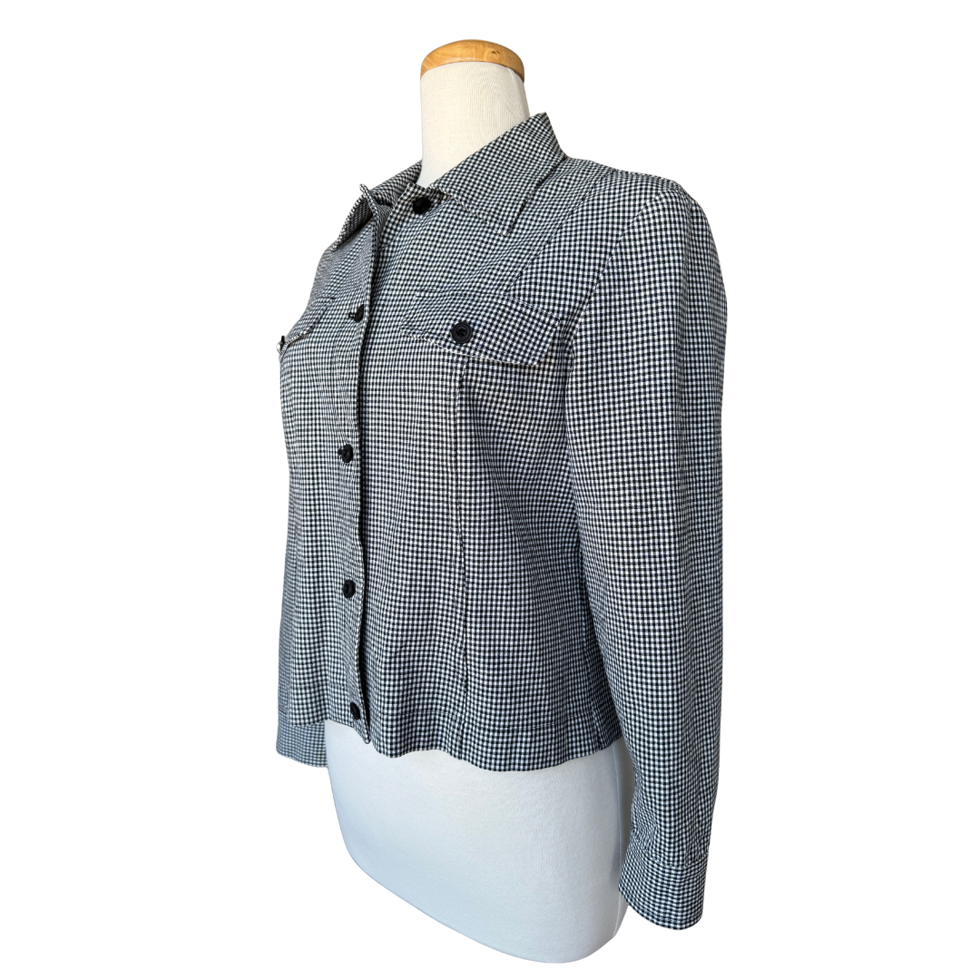Boxy Gingham Printed Jacket | Small-Medium