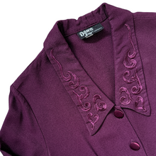Load image into Gallery viewer, Dawn Joy Fashions Plum Dress with Oversized Embroidered Collar | Medium
