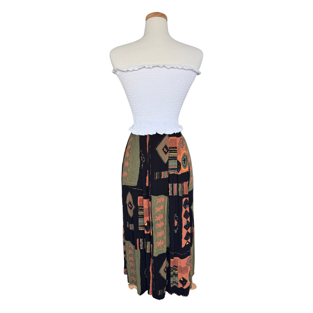 Eric Ryan Abstract Button Front Skirt | Medium-Large