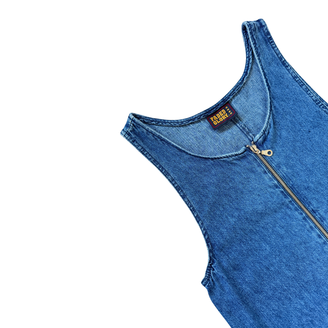 Faded Glory Sleeveless Denim Mini Dress | Small