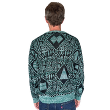 Load image into Gallery viewer, Men&#39;s Oscar De La Renta Green and Black Abstract Sweater | Large

