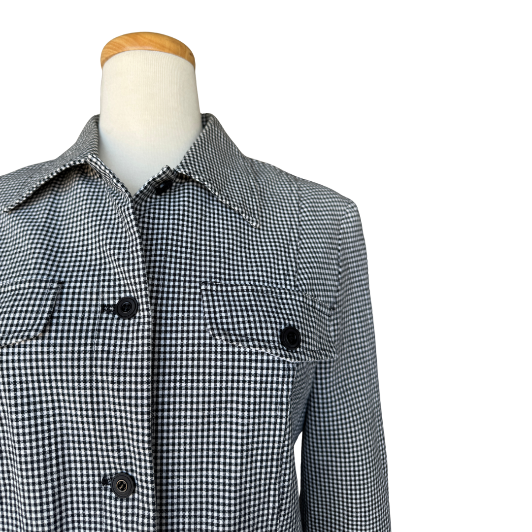 Boxy Gingham Printed Jacket | Small-Medium