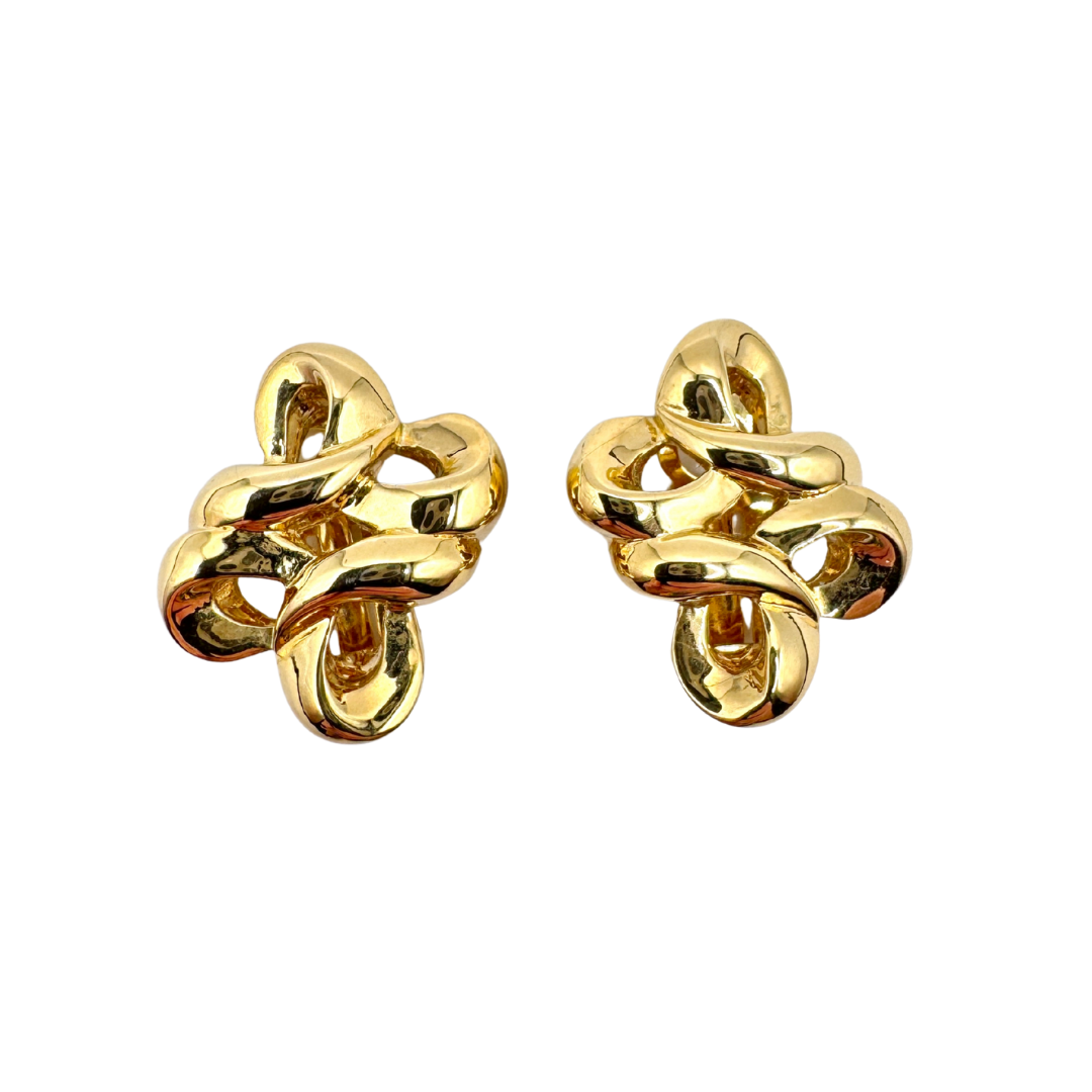 D'Orlan Twisted Gold Tone Clip-on Earrings