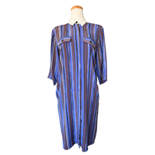 Load image into Gallery viewer, Striped Collared Shirt Dress with Ornate Belt | Medium
