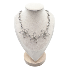 Load image into Gallery viewer, Upcycled Chunky Chain and Wire Flower Necklace
