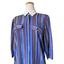 Load image into Gallery viewer, Striped Collared Shirt Dress with Ornate Belt | Medium
