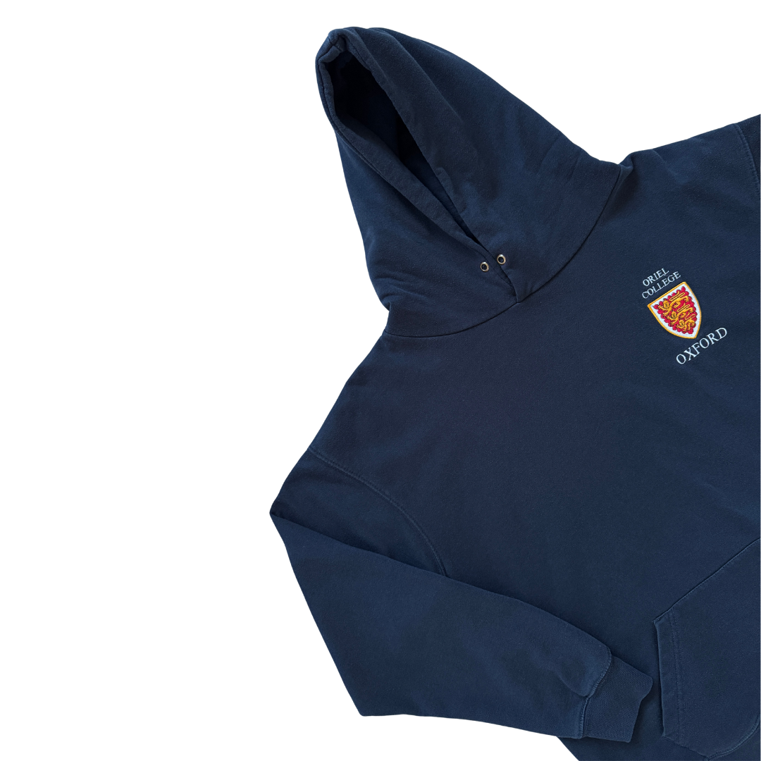 Oriel College Oxford Navy Hooded Sweatshirt | Large / Extra-Large