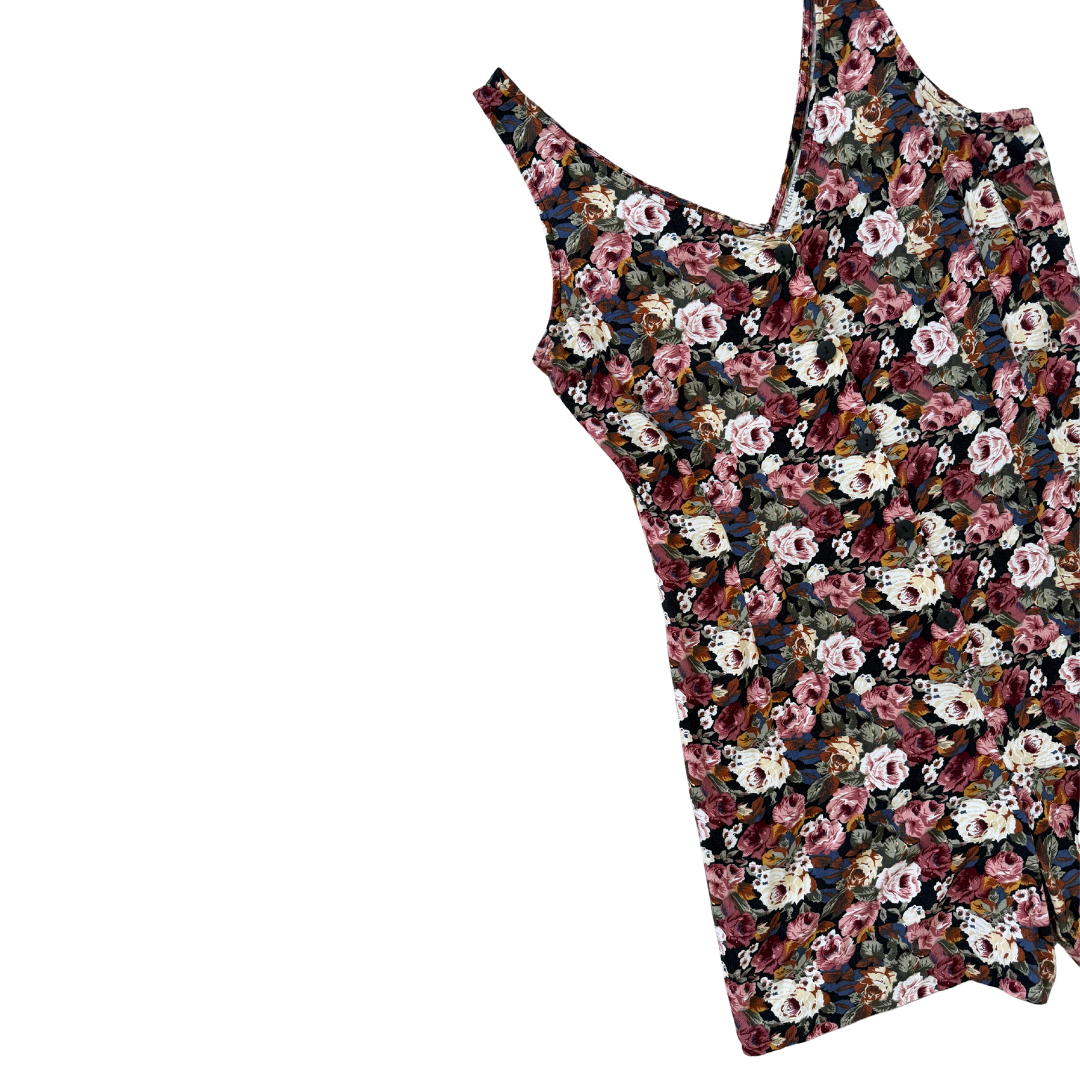 Atmosphere Pink Rose Print Romper | Medium