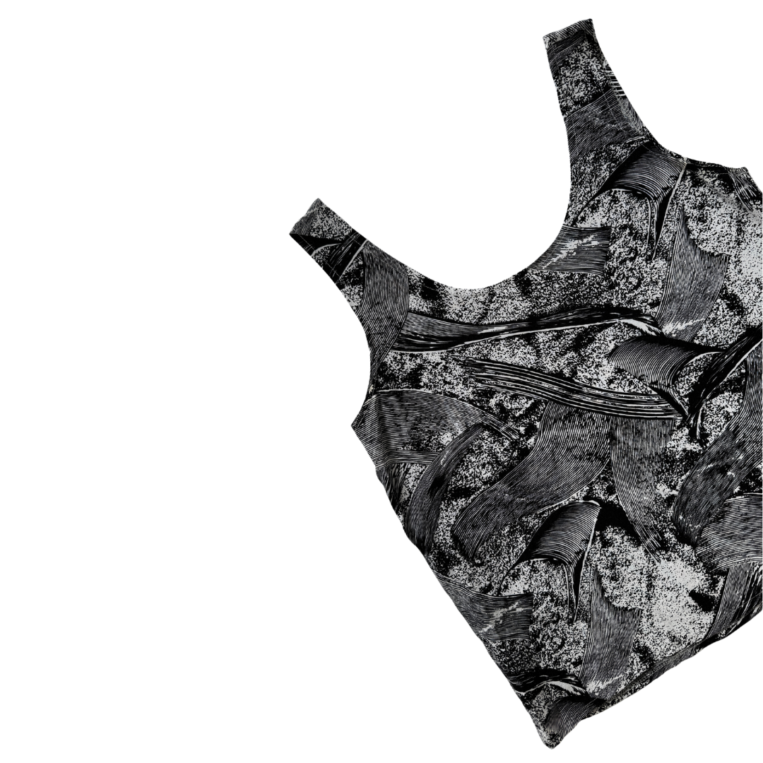 Black and White Geometric Tank Top | Medium