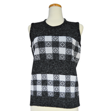 Load image into Gallery viewer, Gray and White Checkered Daisy Vest | Small-Medium
