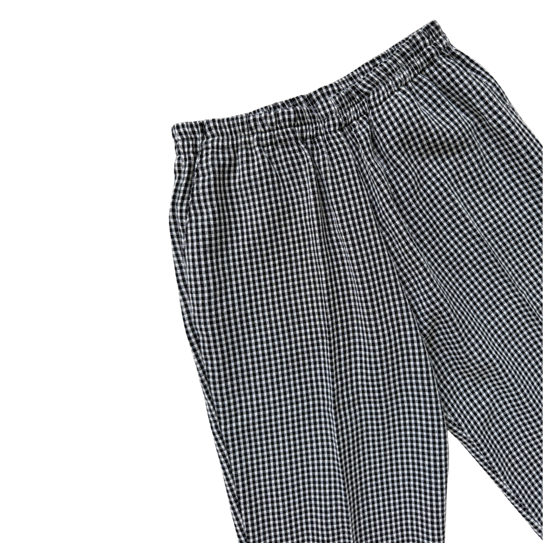 Black and White Gingham Cropped Pants | Small - Medium