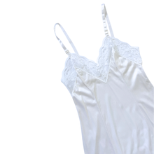 Load image into Gallery viewer, Baycrest White Satin Lace Trim Slip Dress | Extra-small / Small
