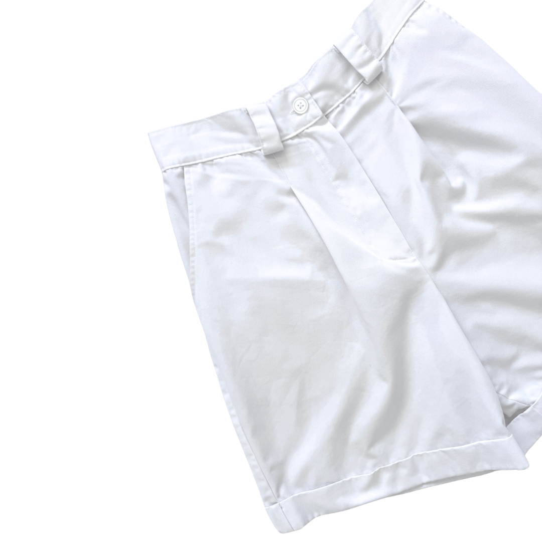Boisjoli White Cotton Blend Shorts | Medium