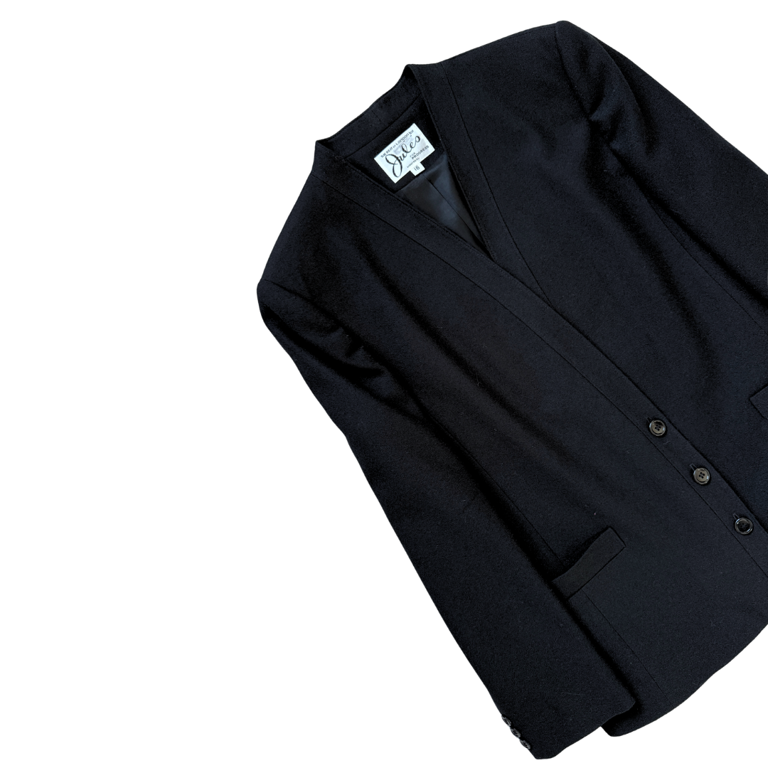 Jules for Progress Black Wool Blazer | Large