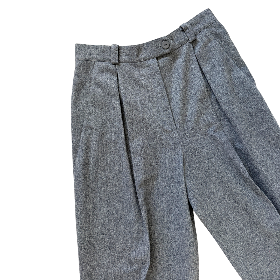 Escada Grey Wool Pleated Dress Pants | 38 (Medium-Large)