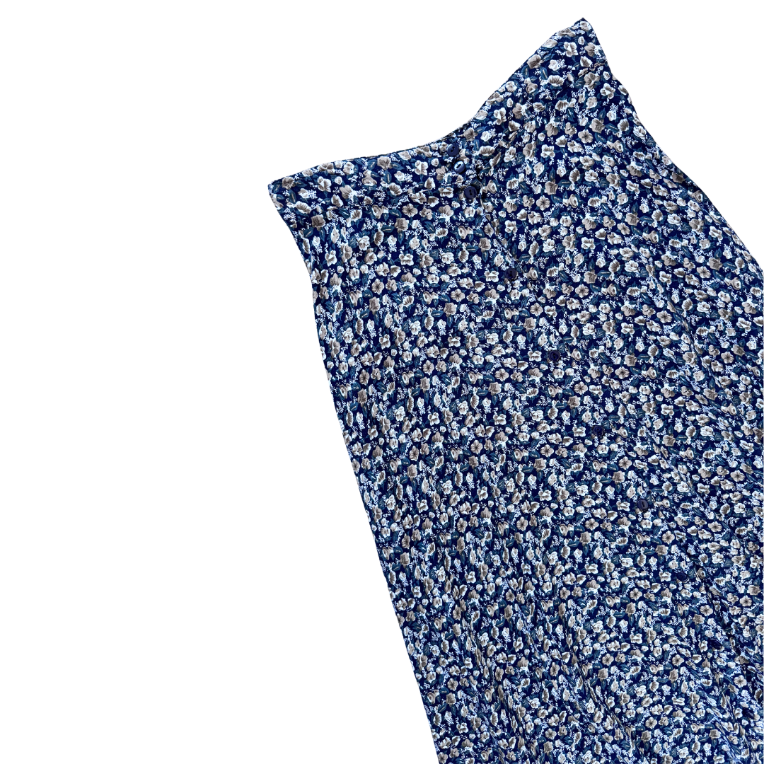 Navy Ditzy Floral Maxi Skirt | Extra-Small / Small