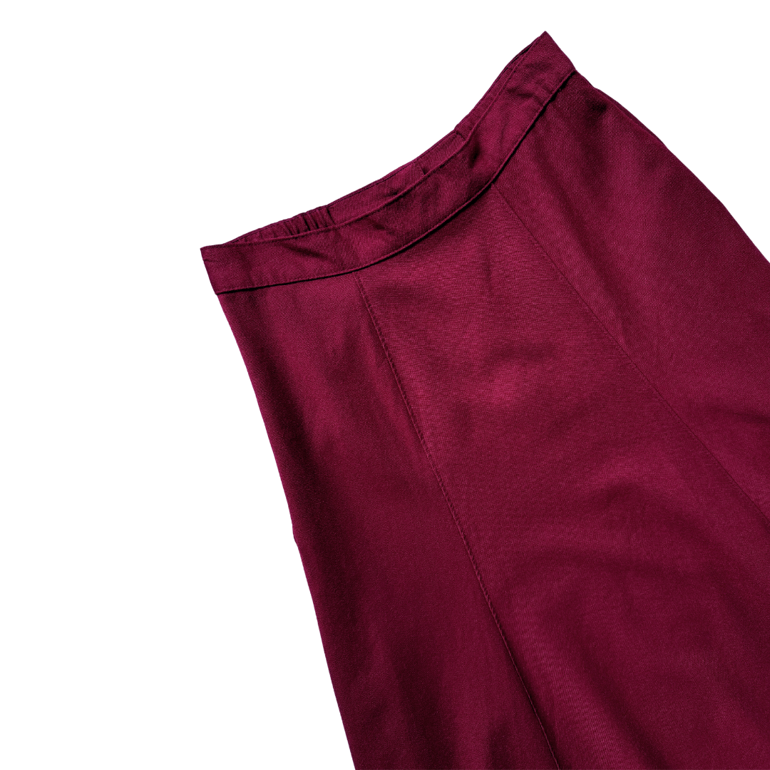 Nygard Collections Burgundy Wool Maxi Skirt | Small - Medium