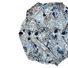 Load image into Gallery viewer, Blue and Green Geometric Bomber Blouse | Extra-Large
