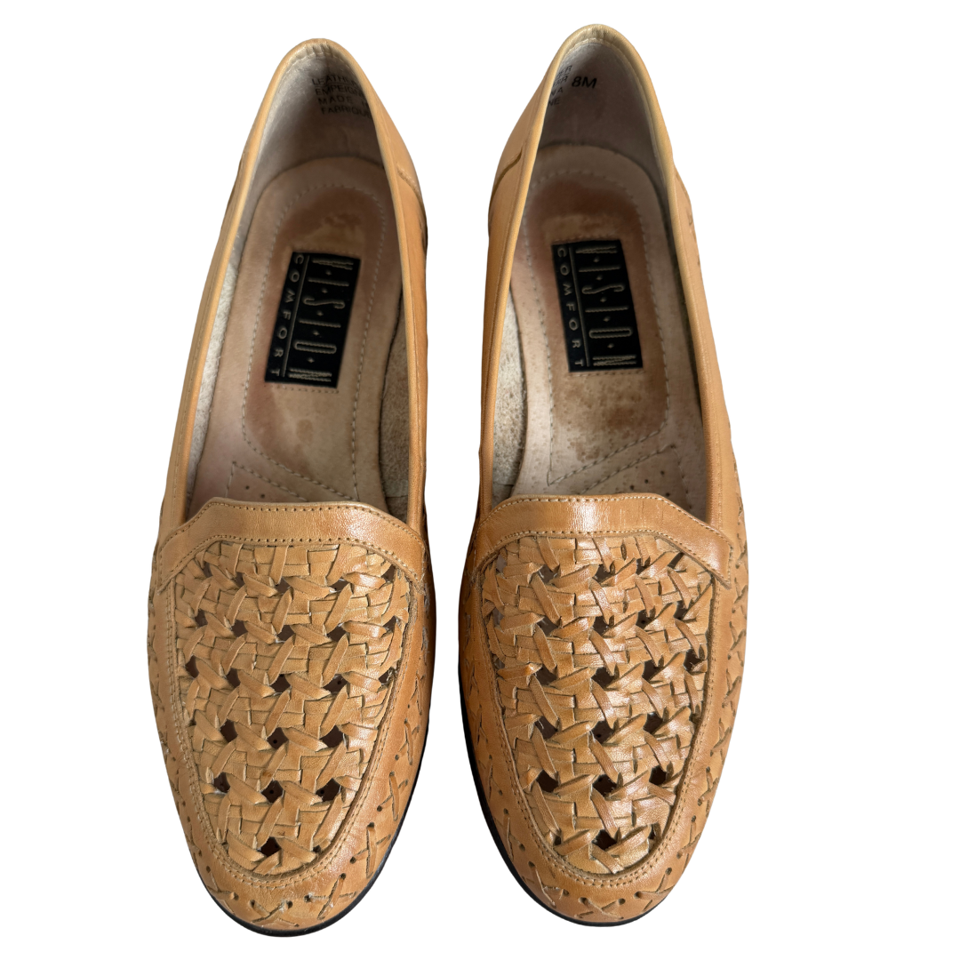 Vision Comfort Tan Woven Leather Loafers | 8M