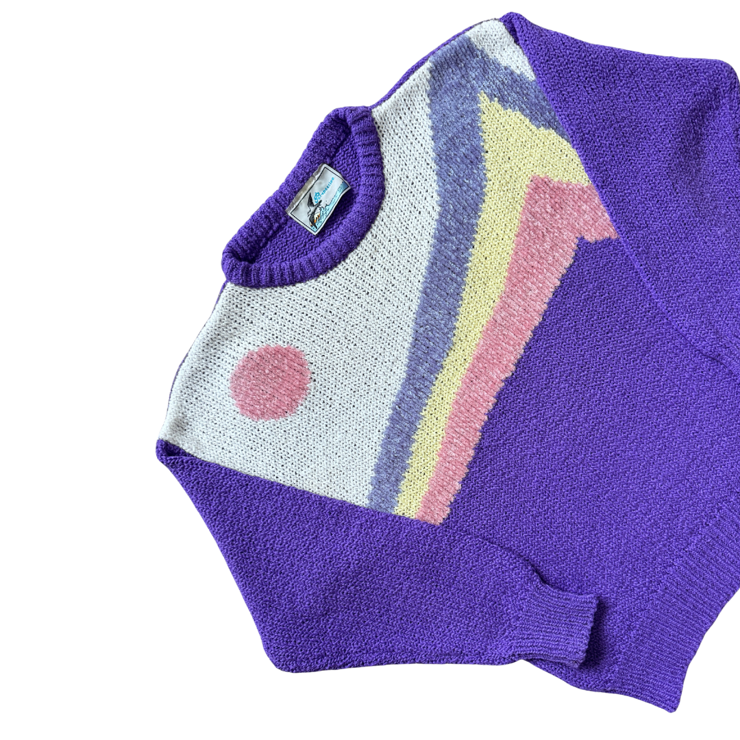Perspective Purple Sunset Graphic Sweater | Large