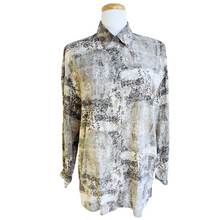 Load image into Gallery viewer, Neutral Tones Abstract and Floral Blouse | M-L
