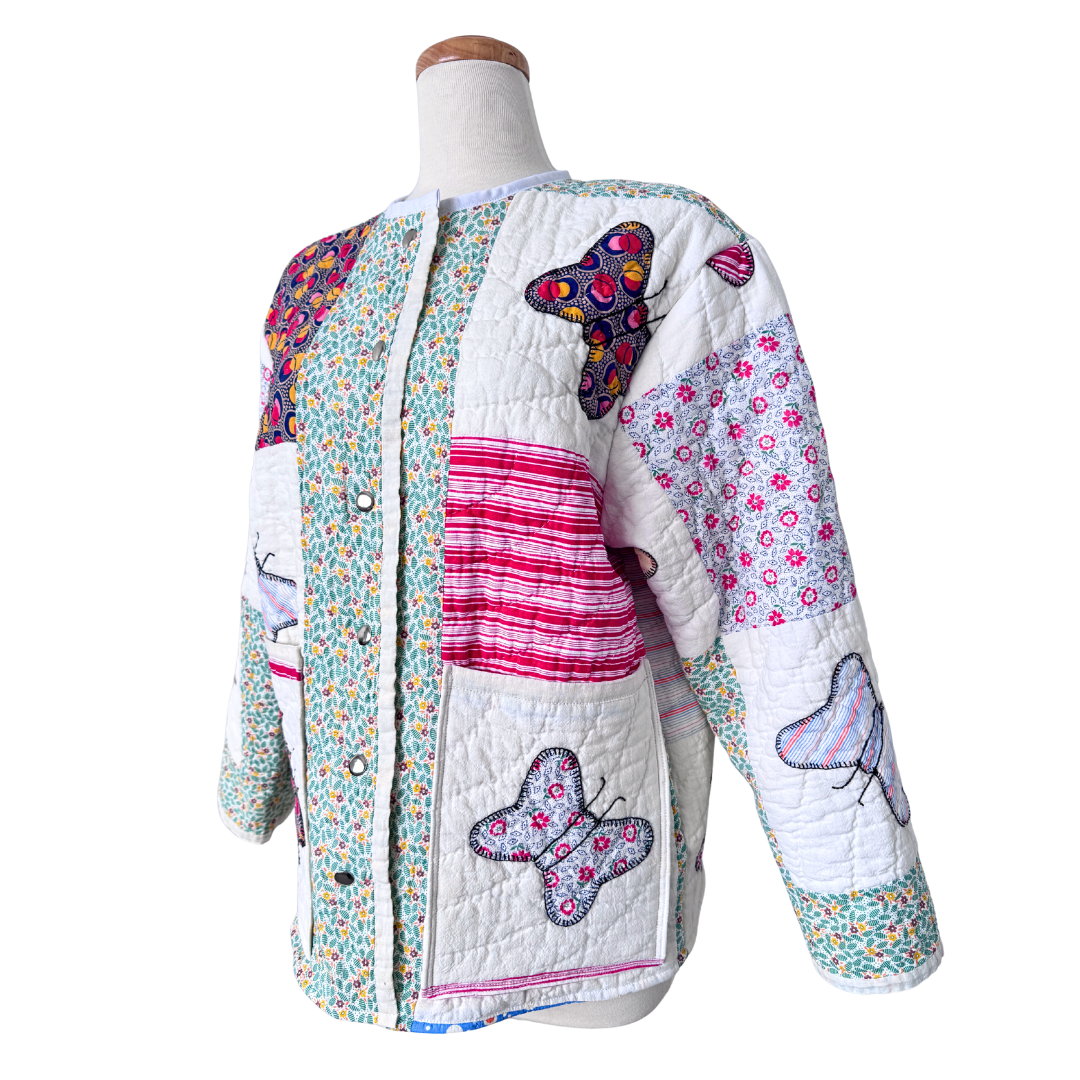 Recycled Quilted Butterfly Jacket | Medium