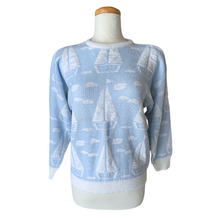 Load image into Gallery viewer, Baby Blue Sailboat Sweater | Medium
