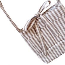 Load image into Gallery viewer, Recycled Beige Striped Linen Bow Purse
