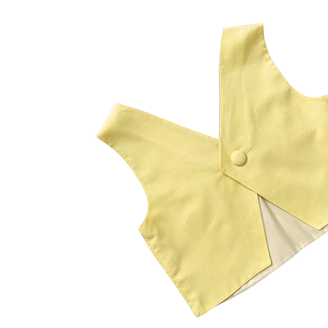 Yellow Pinstripe Button Front Vest | Medium