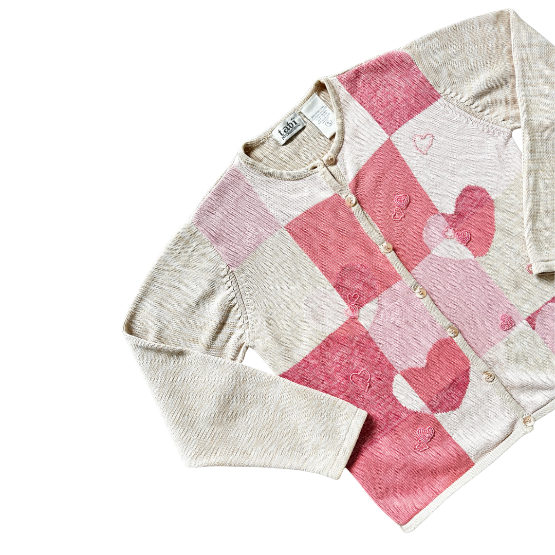 Tabi Pink Cotton Heart Cardigan | Medium