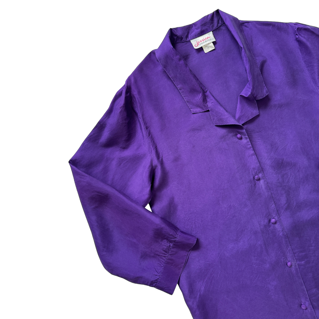 Jessica Intimate Details Royal Purple Blouse / Shirtdress | Medium