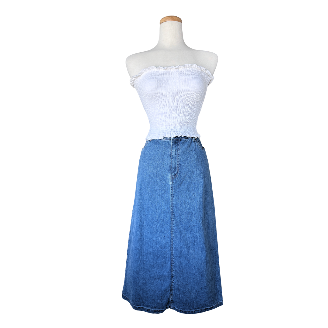 Northern Reflections Simple Denim Maxi Skirt | Large
