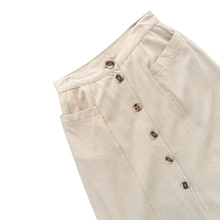 Load image into Gallery viewer, Bianca Beige Silk Button Front Maxi Skirt | Medium
