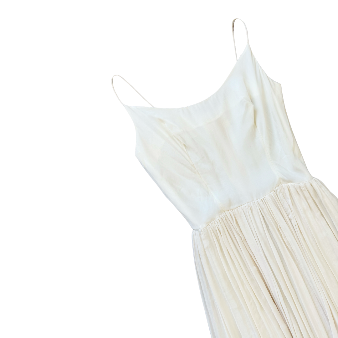 Sophie's of London Cream Satin Midi Dress | Small