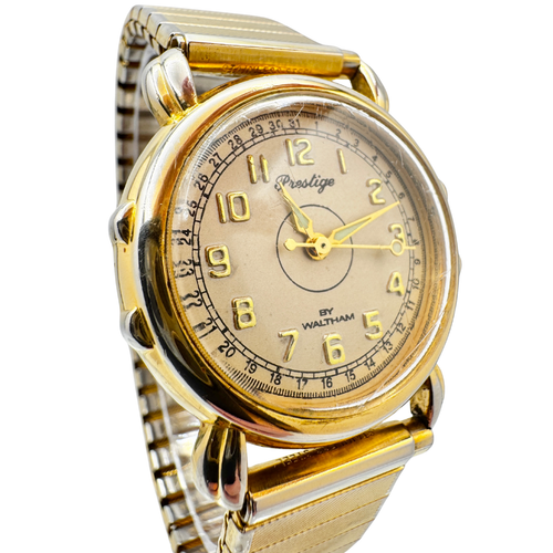 90s Prestige by Waltham Gold Stretch Band Watch