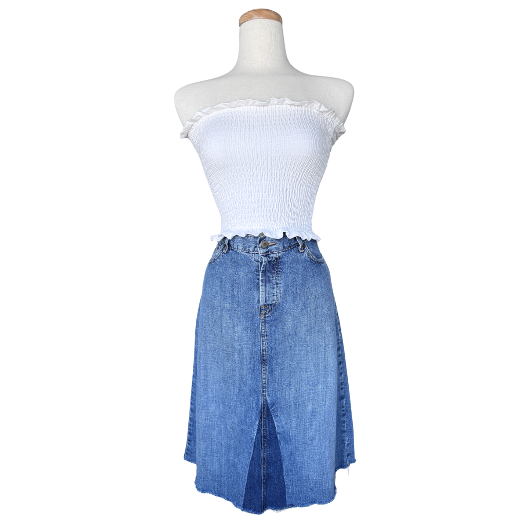 Lucky Brand Distressed Denim Skirt | Large