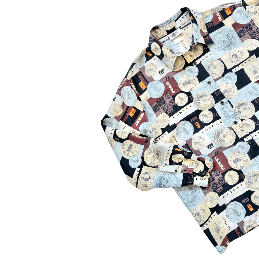 Jessica Silk Clock Graphic Blouse | Large