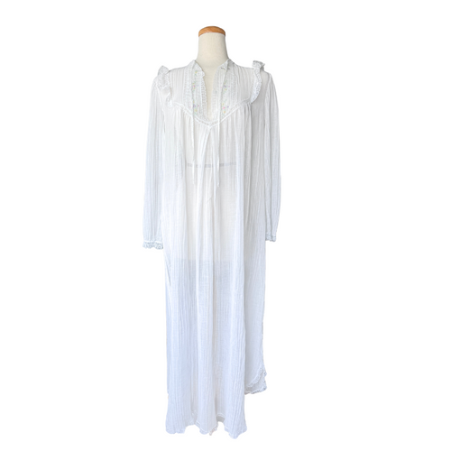 Barbizon Boutique Ruffle Collared Dress with Floral Embroidery | Medium-Large