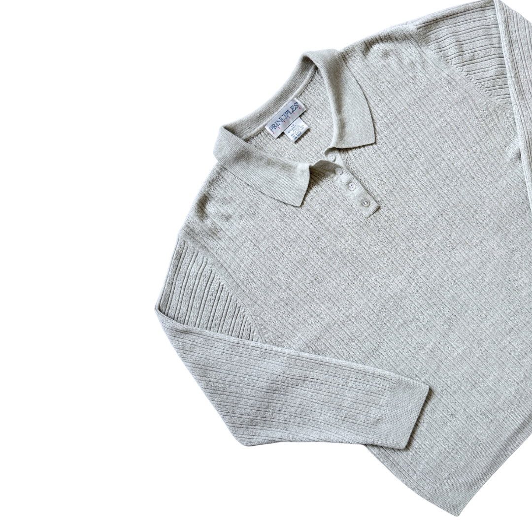 Principle Petite Grey Henley Sweater | Large