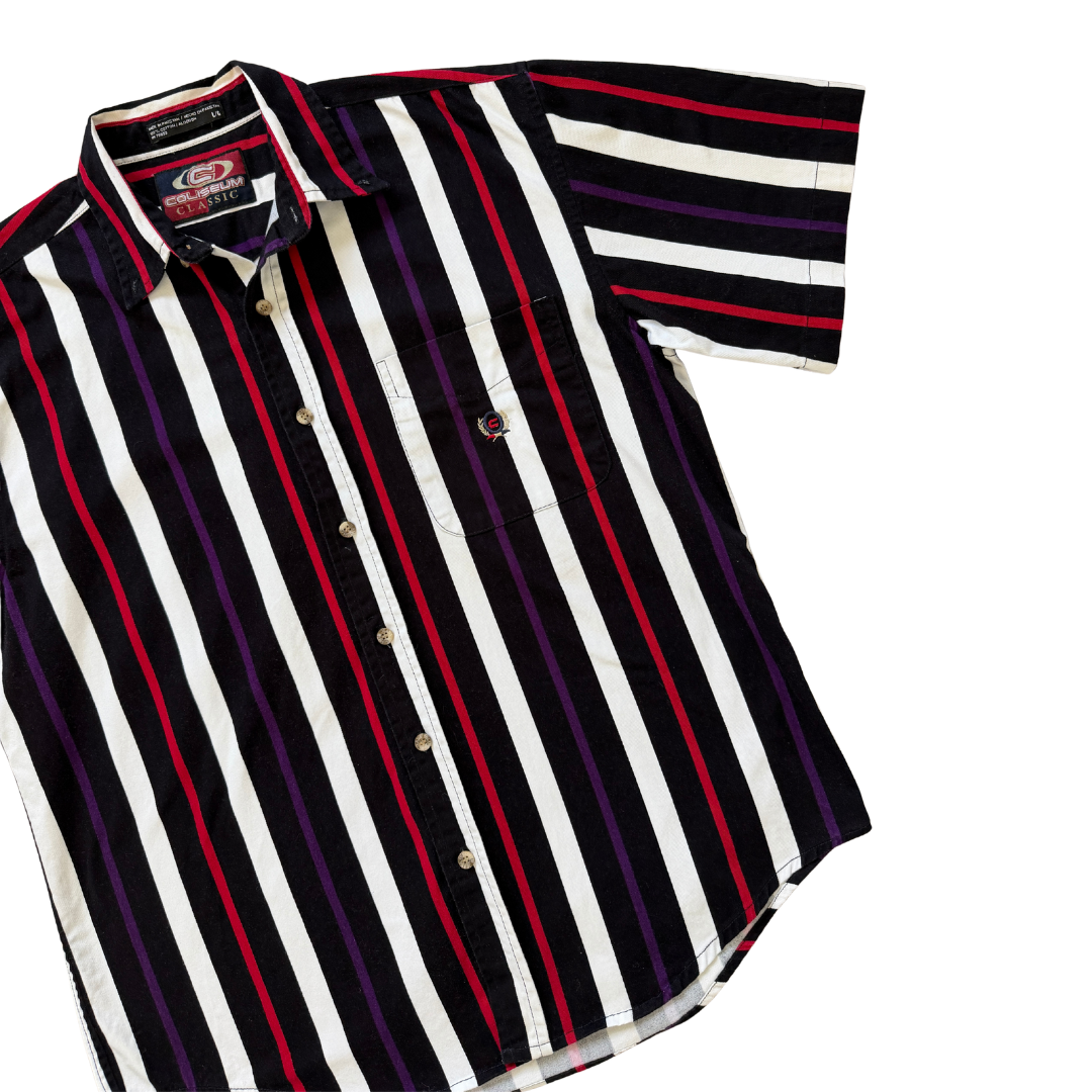 Men's Coliseum Striped Cotton Button Down Shirt | Large